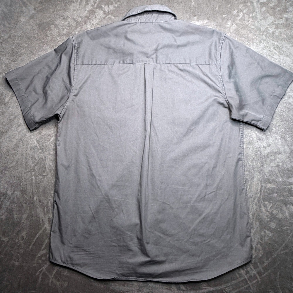 Dixxon Workforce Shirt Mens Large Gray Short Sleeve Button Up Workwear Utility - Picture 2 of 12